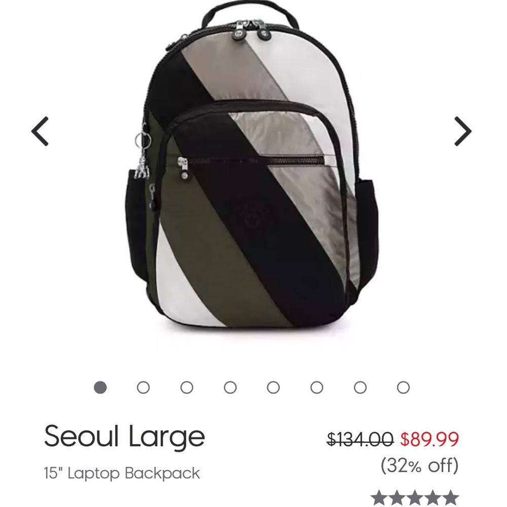 Kipling Black and White Backpack Modern Design